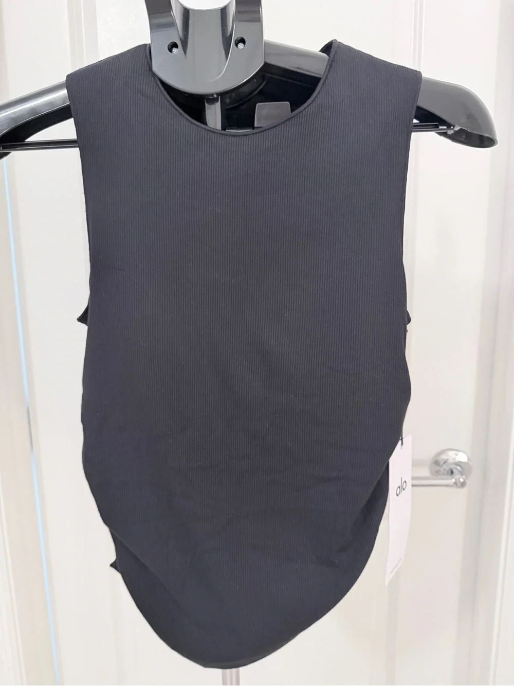 ALO Yoga Black Ribbed Crewneck Tank
